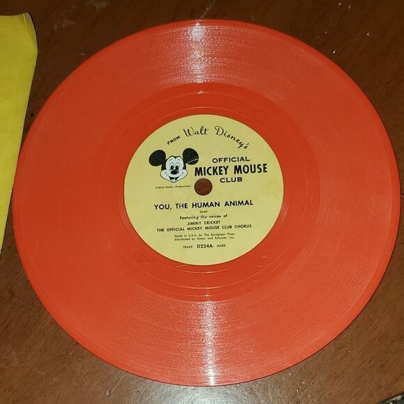 Vintage Walt Disney You, The Human Animal The Mickey Mouse Club Book Song Vinyl - Picture 4 of 7